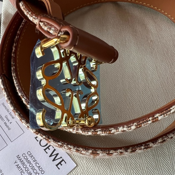 SOLD LOEWE Anagram Web Leather Buckle Belt - Picture 10 of 13